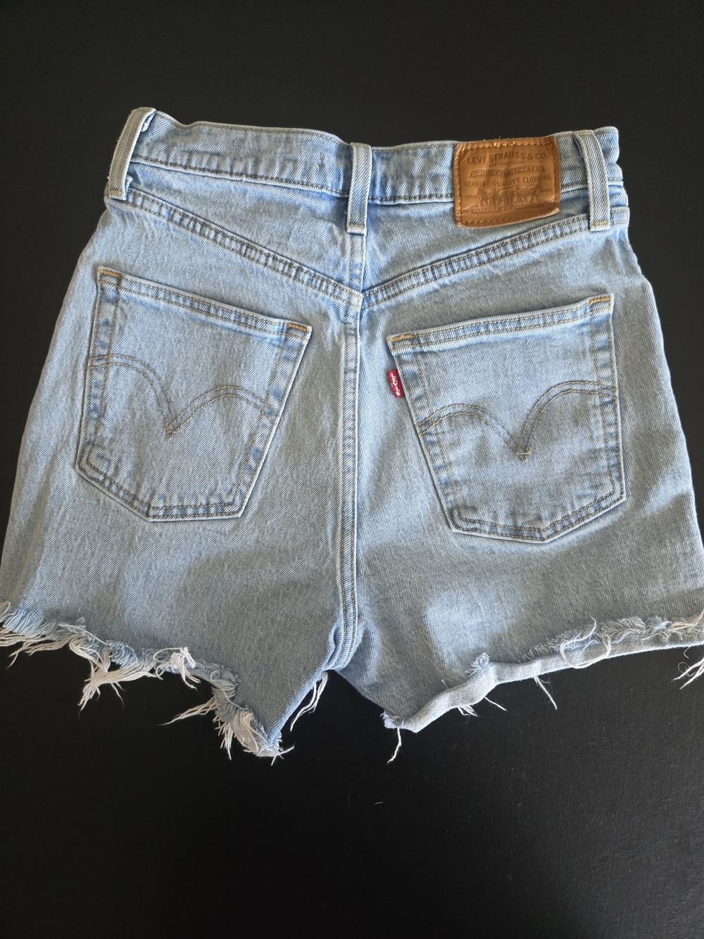 ​Levi’s Premium Ribcage High Rise Denim Cutoff Shorts Light Wash Sz 26